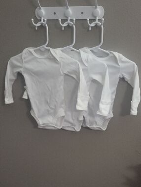 Carter's White Long-Sleeve Baby Onesies - Pack of 3